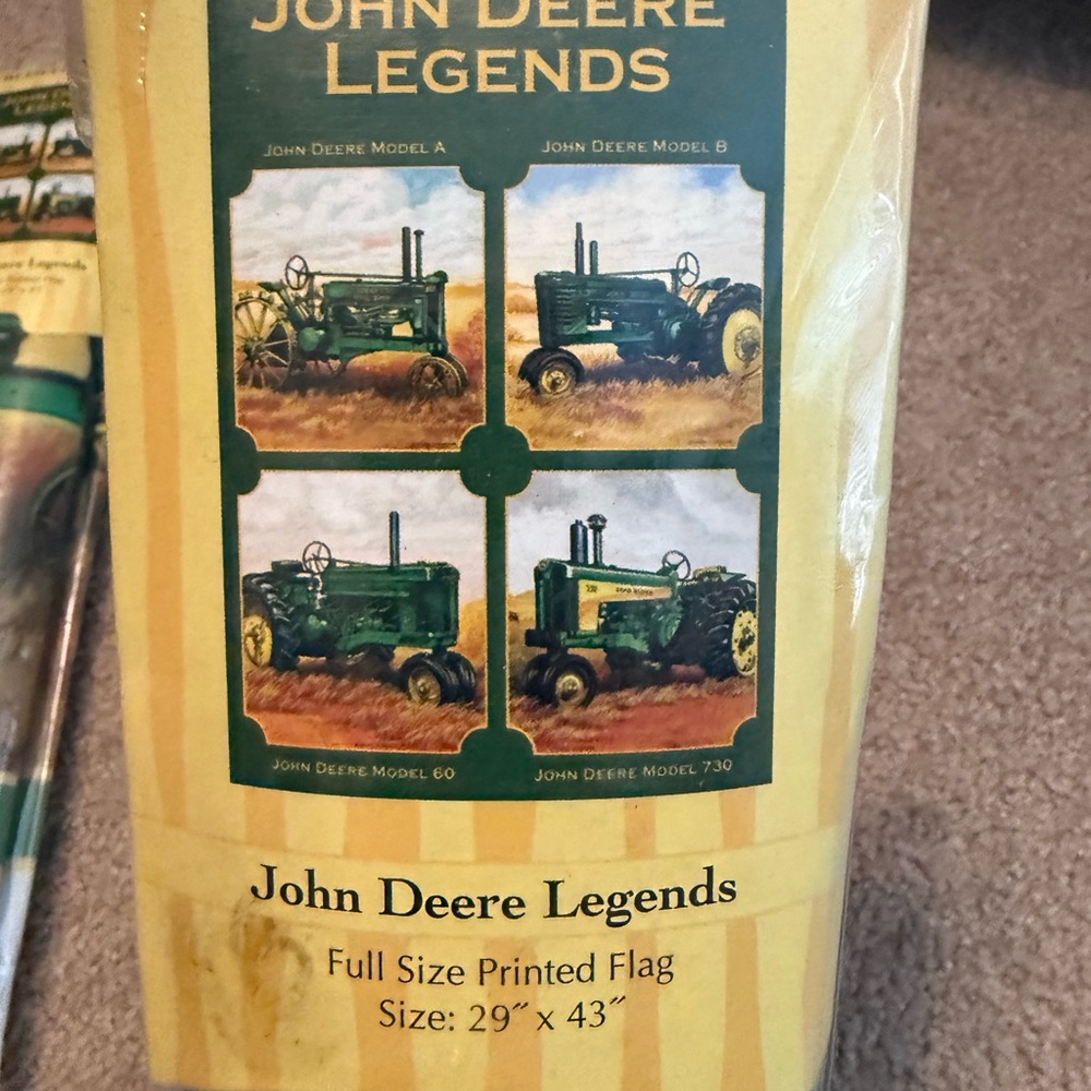 Evergreen “John Deere Legends” Home Flag   29” x 43” With Vintage Tractors (New)